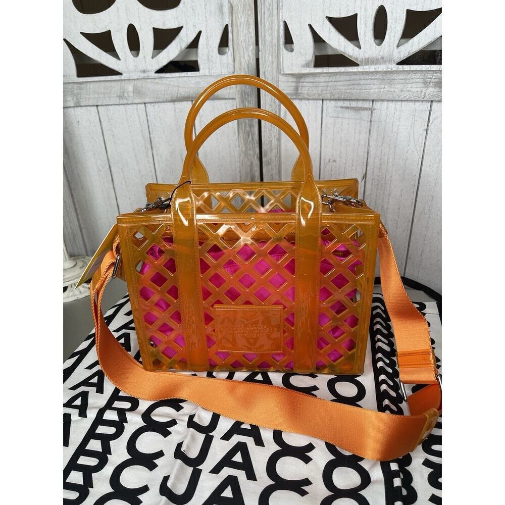 New! Marc Jacobs The Jelly Tote Bag Orange And Pink W/ Strap Tags Dustbag RARE